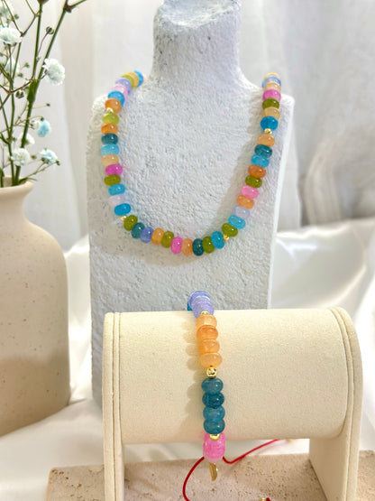 Bundle Coloridas | Collar + Pulsera en Hilo Ajustable