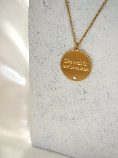 Cadena “Dios también escribe en acero” - Acero Inoxidable 304