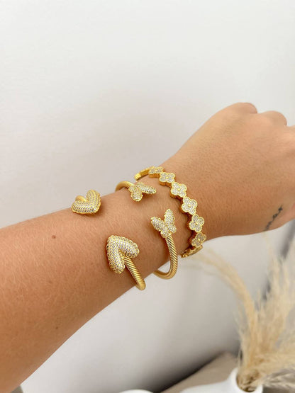 Mariposa & Corazón Bangle