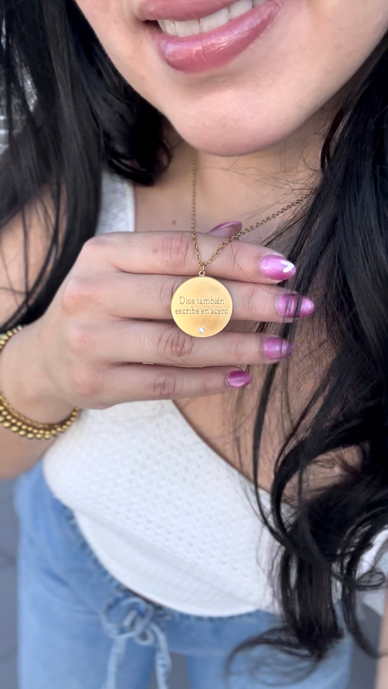 Cadena “Dios también escribe en acero” - Acero Inoxidable 304