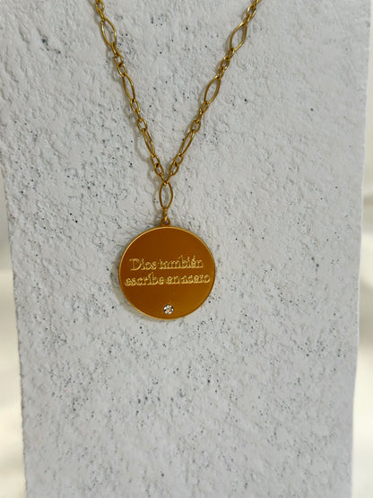 Cadena “Dios también escribe en acero” - Acero Inoxidable 304